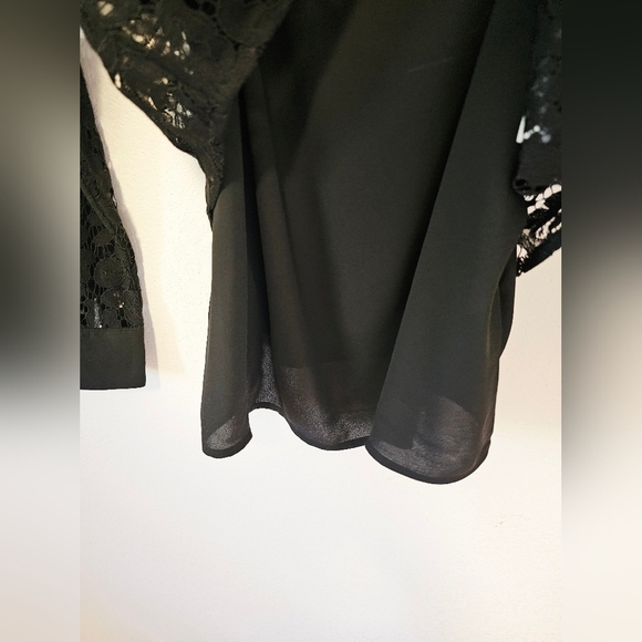 J.Crew Factory Black Lace Button Down Shirt With Tank Under Womens Size XS NWT - Picture 4 of 9